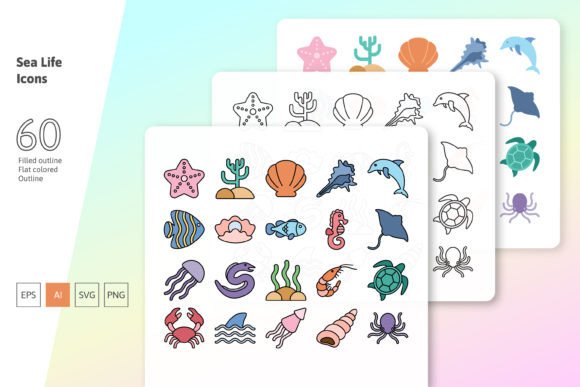 Sea Life Icon Set: Your Creative Toolkit for Aquatic Adventures