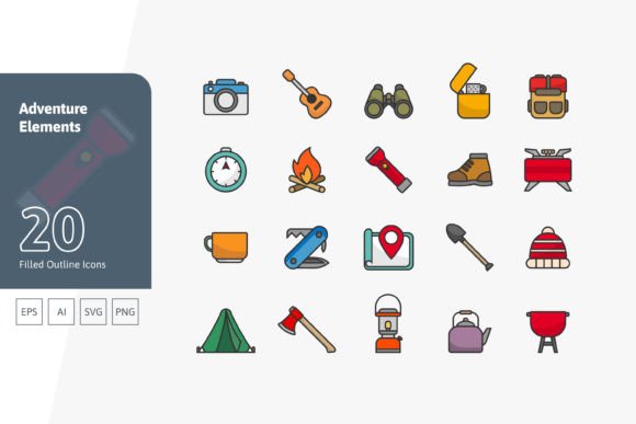 The Versatility of Adventure-Filled Outline Icons for Modern Design Projects